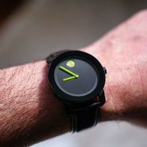 Sleek Black Movado Bold Wristwatch